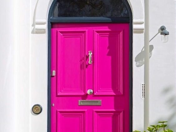 bright pink door